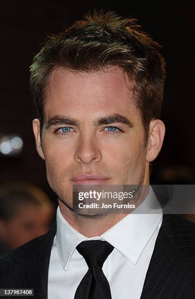 Chris Pine attends the UK premiere of "This Means War" at ODEON Kensington on January 30, 2012 in London, England.