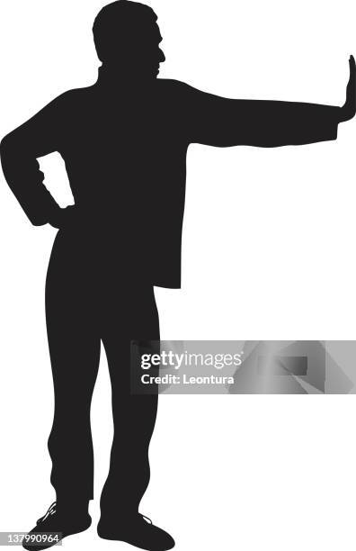 hand to the wall - pushing limits stock illustrations
