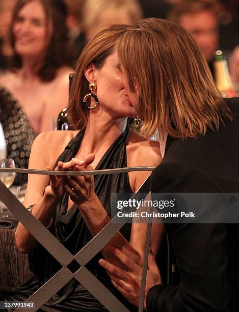 Actors Angelina Jolie and Brad Pitt attend The 18th Annual Screen Actors Guild Awards broadcast on TNT/TBS at The Shrine Auditorium on January 29,...