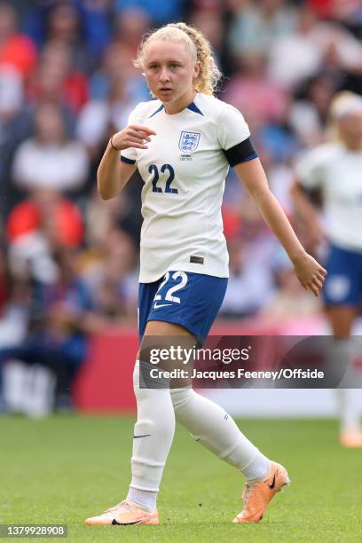 Katie Robinson of England during the International Friendly match between England Women and Portugal Women at Stadium mk on July 1, 2023 in Milton...