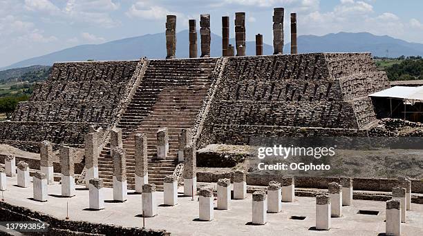 toltec temple ruins in tula, mexico - tula stock pictures, royalty-free photos & images