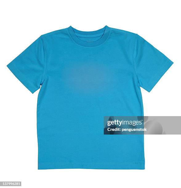 blue t-shirt - clothing isolated stockfoto's en -beelden