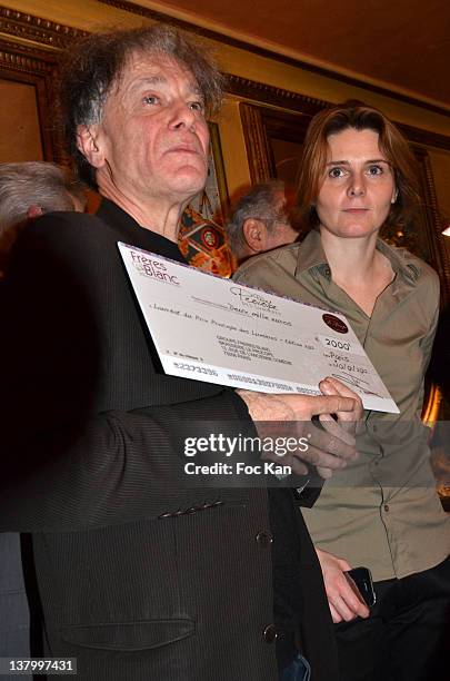 Writer Ruwen Ogien, Procope 2012 award recipient for his book "L' Influence De L'Odeur Des Croissants Chauds Sur La Bonte Humaine", and Caroline...