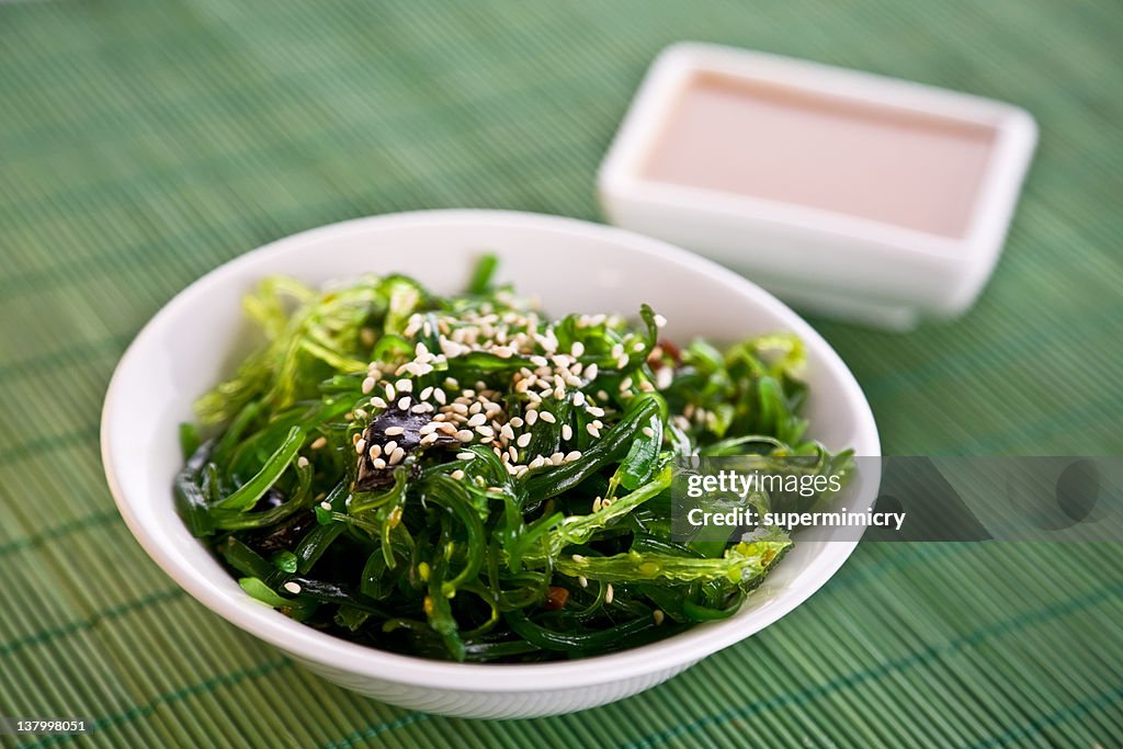 A bowl of Wakame seaweed salad