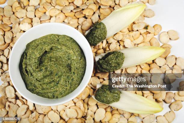 Swiss Chard-Fava Bean Dip from Chevy Chase caterer Vered Guttman photographed on September 29, 2010.