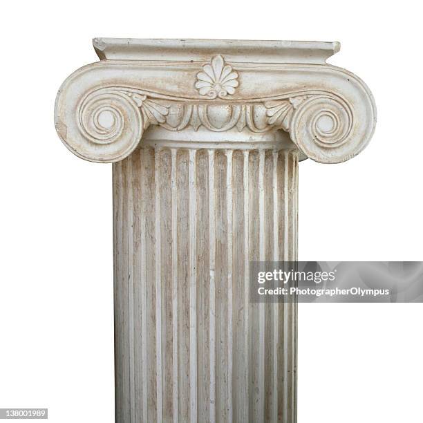 a grecian style scrolled column - column isolated stock pictures, royalty-free photos & images