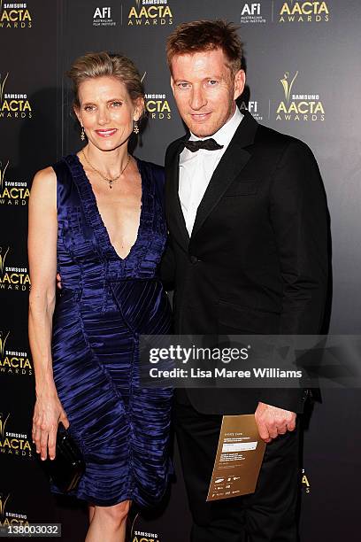 Kate Agnew and David Wenham arrive at the 2012 AACTA awards at the Sydney Opera House on January 31, 2012 in Sydney, Australia.