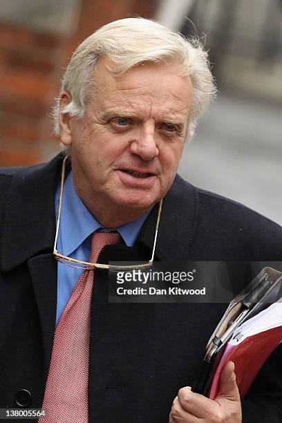 Michael Grade arrives at the High Court to give evidence to the Leveson Inquiry on January 31, 2012 in London, England. Earlier Sir Christopher Meyer...