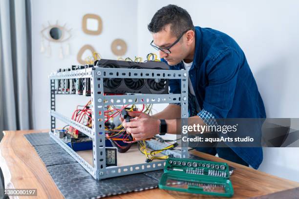 cryptocurrency mining - too much technology stock pictures, royalty-free photos & images