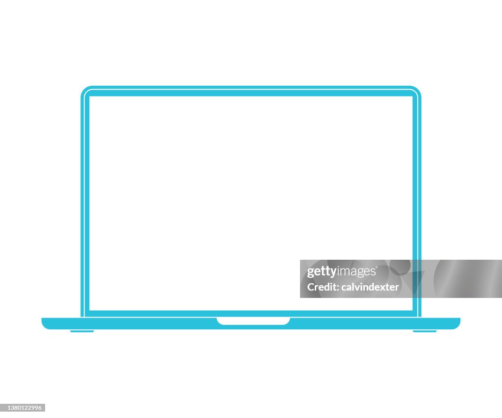 Laptop Computer Minimal Design And Colors High-Res Vector Graphic ...