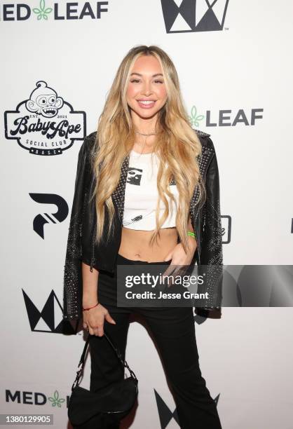 Corinne Olympios attends Baby Ape Social Club's 1st Annual Holder's Event on March 04, 2022 in Los Angeles, California.