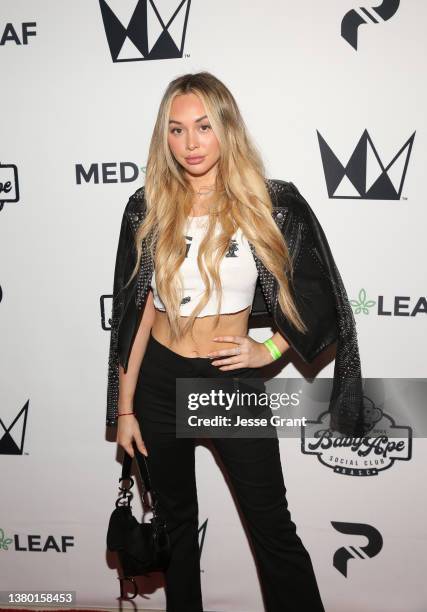 Corinne Olympios attends Baby Ape Social Club's 1st Annual Holder's Event on March 04, 2022 in Los Angeles, California.