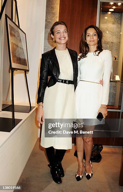 Natalia Vodianova and Astrid Munoz attend a private viewing of "Gaucho", a photographic exhibition by Astrid Munoz, at the Jaeger-LeCoultre Boutique...