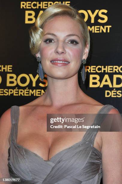 Katherine Heigl attends the Paris Premiere of "One For The Money" film at Cinema Gaumont Marignan on January 31, 2012 in Paris, France.