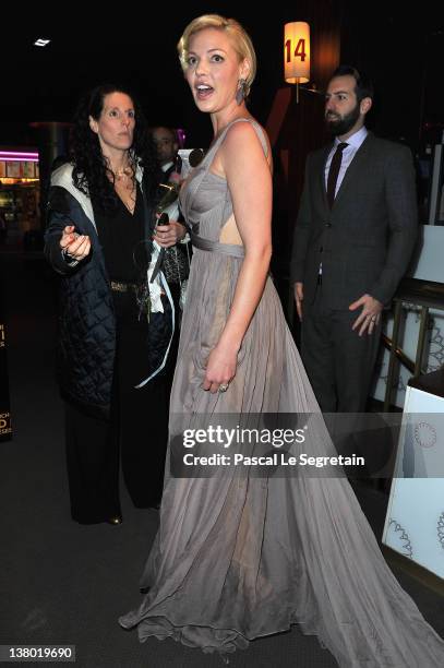 Katherine Heigl attends the Paris Premiere of "One For The Money" film at Cinema Gaumont Marignan on January 31, 2012 in Paris, France.