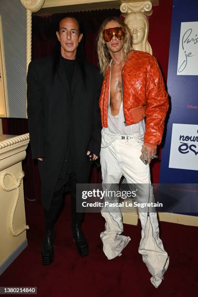 Rick Owens and Tyrone Susman attend the Vivienne Westwood Womenswear Fall/Winter 2022/2023 show as part of Paris Fashion Week on March 05, 2022 in...