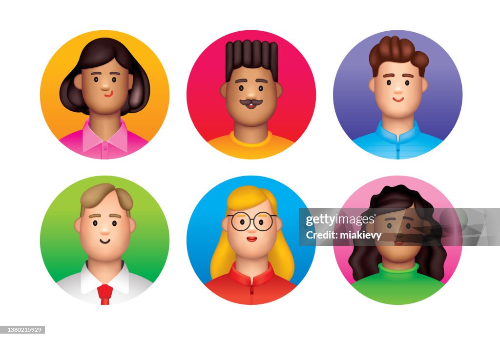3D avatars in circles