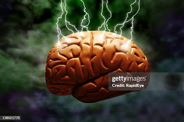 lightning brain - frankenstein stock pictures, royalty-free photos & images