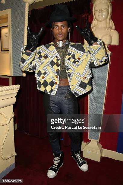 Kailand Morris attends the Vivienne Westwood Womenswear Fall/Winter 2022/2023 show as part of Paris Fashion Week on March 05, 2022 in Paris, France.