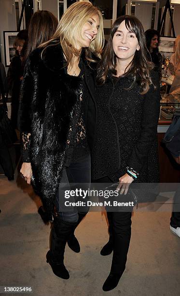 Kim Hersov and Tania Fares attend a private viewing of "Gaucho", a photographic exhibition by Astrid Munoz, at the Jaeger-LeCoultre Boutique on...
