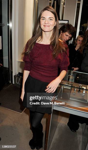 Anouck Lepere attends a private viewing of "Gaucho", a photographic exhibition by Astrid Munoz, at the Jaeger-LeCoultre Boutique on January 31, 2012...