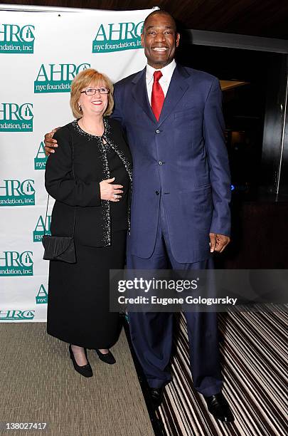 Diana Munson and Dikembe Mutombo attend the 32nd Annual Thurman Munson Awards at the Grand Hyatt on January 31, 2012 in New York City.