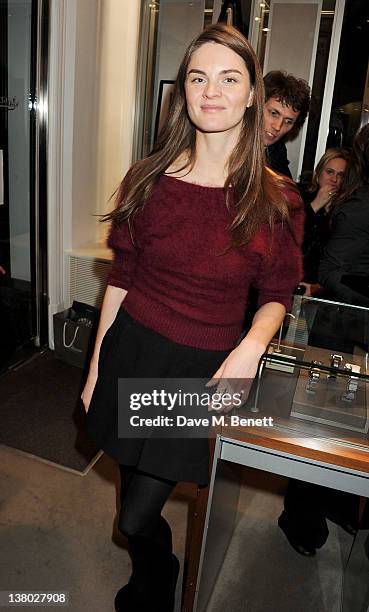 Anouck Lepere attends a private viewing of "Gaucho", a photographic exhibition by Astrid Munoz, at the Jaeger-LeCoultre Boutique on January 31, 2012...