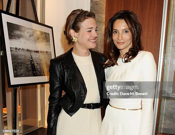 Natalia Vodianova and Astrid Munoz attend a private viewing of "Gaucho", a photographic exhibition by Astrid Munoz, at the Jaeger-LeCoultre Boutique...