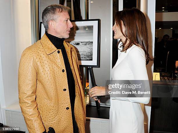Patrick Cox and Astrid Munoz attend a private viewing of "Gaucho", a photographic exhibition by Astrid Munoz, at the Jaeger-LeCoultre Boutique on...