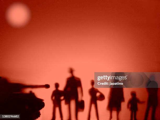 war and refugees - refugee silhouette stock pictures, royalty-free photos & images