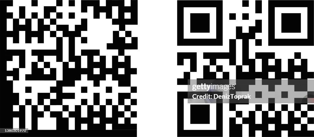 Qr Bar Code Sample Qr Bar Code Types Set Stock Illustration High-Res Vector Graphic ...