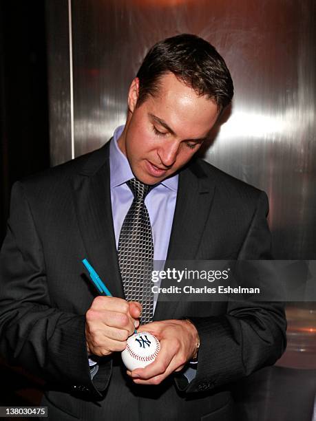 New York Yankee first baseman Mark Teixeira attends the 32nd Annual Thurman Munson Awards at the Grand Hyatt on January 31, 2012 in New York City.