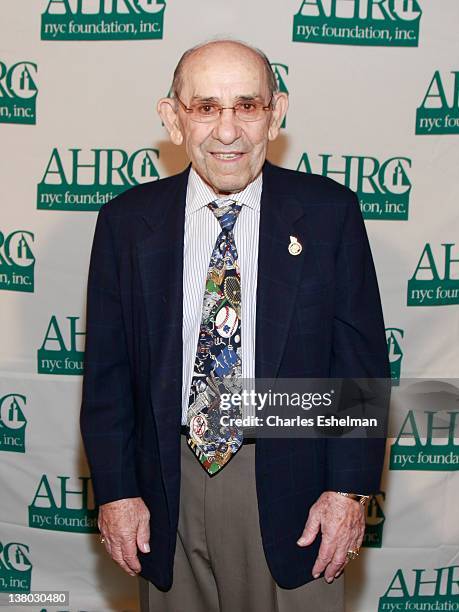 Former New York Yankees catcher Yogi Berra attends the 32nd Annual Thurman Munson Awards at the Grand Hyatt on January 31, 2012 in New York City.