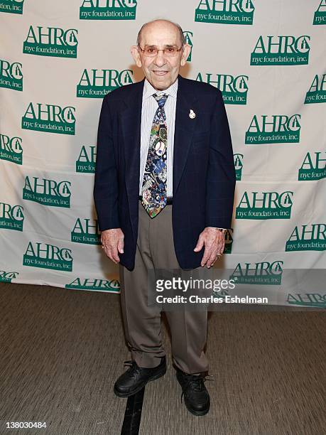 Former New York Yankees catcher Yogi Berra attends the 32nd Annual Thurman Munson Awards at the Grand Hyatt on January 31, 2012 in New York City.
