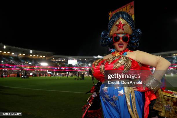 Parade goers march inside the Sydney Cricket Ground during the 44th Sydney Gay and Lesbian Mardi Gras Parade on March 05, 2022 in Sydney, Australia....