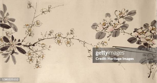 Flowering plants of the four seasons, 1842. Dimensions: 30. 3 x 423. 3 cm . Artist Oda Kaisen. (Photo by Ashmolean Museum of Art and...