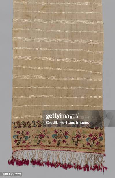 Towel, Mytilene, 18th century. Artist Unknown. (Photo by Heritage Art/Heritage Images via Getty Images