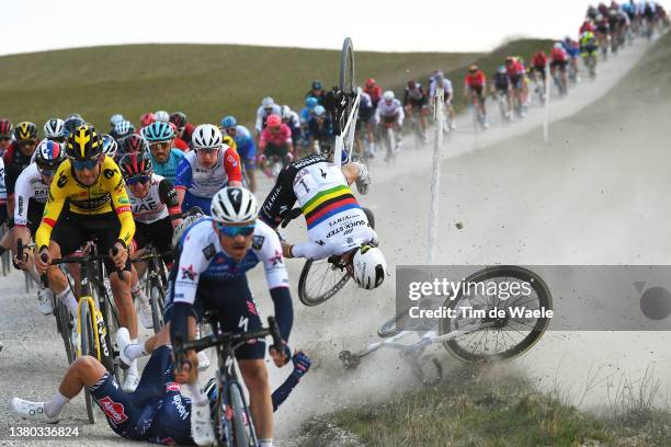 Tiesj Benoot of Belgium and Team Jumbo - Visma, Lewis Askey of United Kingdom and Team Groupama - FDJ, Tadej Pogacar of Slovenia and UAE Team...