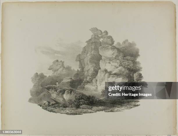 Brimham Rocks, near Pateley Bridge Yorkshire, 1821. Artist Francis Nicholson. (Photo by Heritage Art/Heritage Images via Getty Images