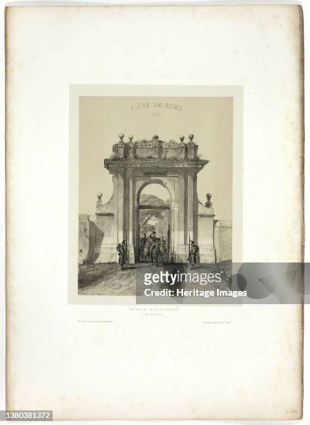 Entering the Villa Santucci, from Souvenirs díItalie: ExpÈdition de Rome, 1850. Artist Auguste Raffet. (Photo by Heritage Art/Heritage Images via...