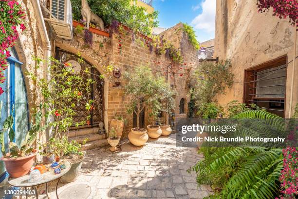 old jaffa streets, tel aviv, israel. - jaffa foto e immagini stock