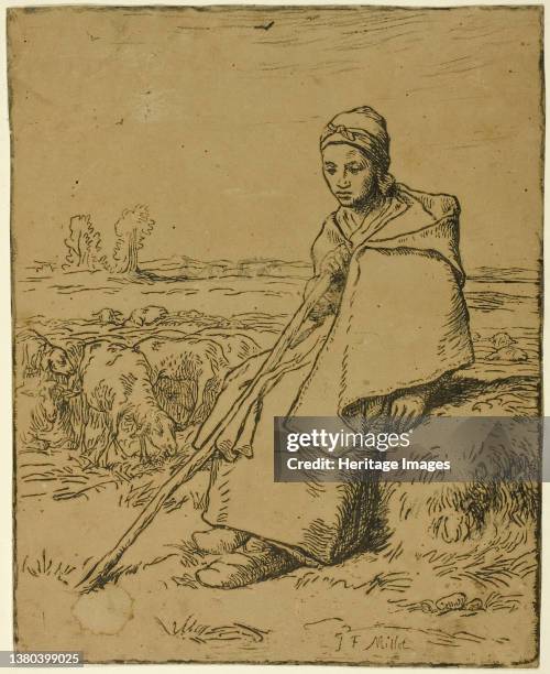 The Shepherdess, 1863. Artist Jean Francois Millet. (Photo by Heritage Art/Heritage Images via Getty Images