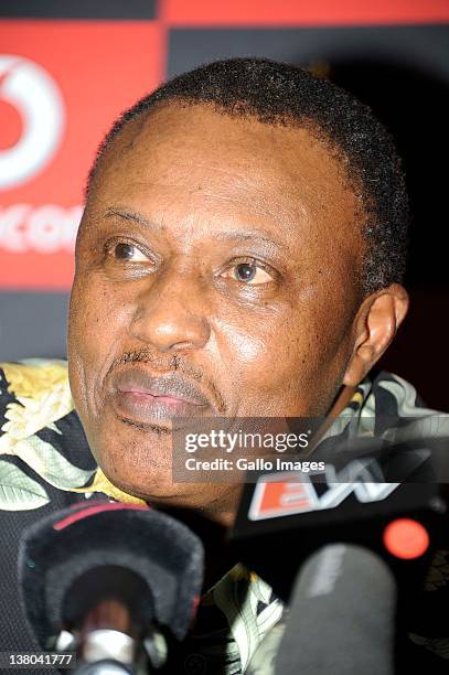 Irvin Khoza, Chairman of the Orlando Pirates during the Orlando Pirates press conference at the Fli Afrika Office in Houghton on January 31, 2012 in...