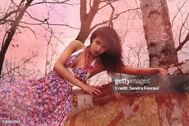 Miss France 2009 Chloe Mortaud is photographed for Self Assignment on September 16, 2011 in Paris, France.