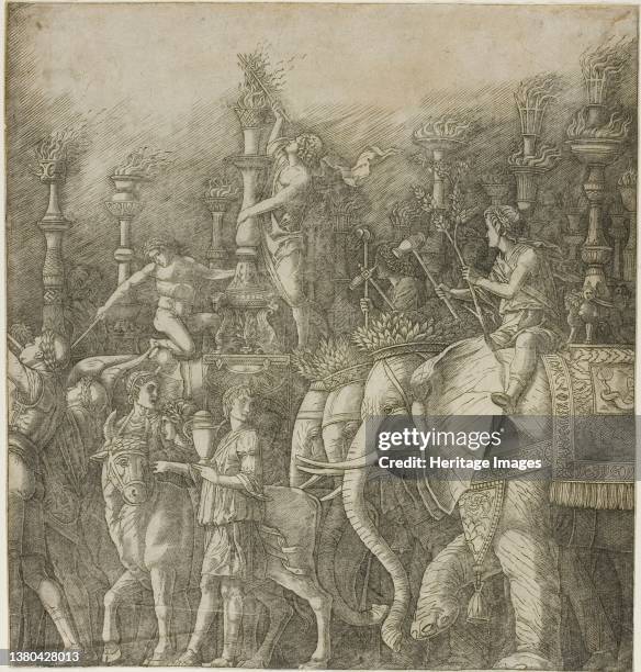 The Triumph of Julius Caesar, circa 1498. Artist School of Andrea Mantegna. (Photo by Heritage Art/Heritage Images via Getty Images
