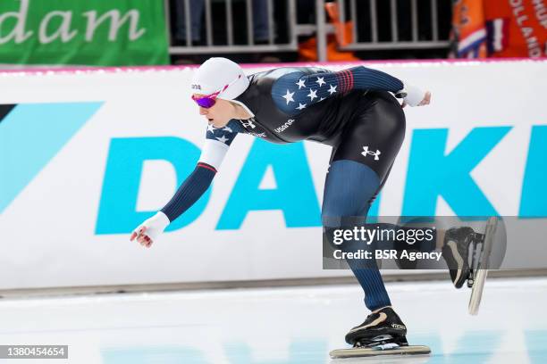 Mia Kilburg-Manganello of the United States competing in the Women's 3000m during the ISU World Speed Skating Championships Allround at the...
