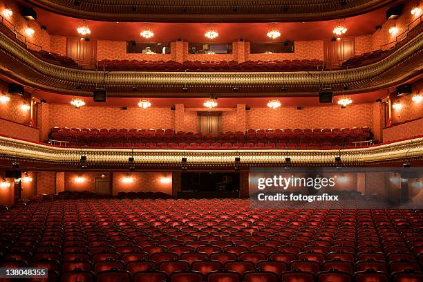 theater interior: empty classical theater - opera theatre stockfoto's en -beelden