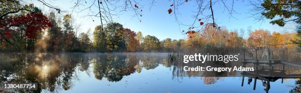 mountain lake reflections - mount pocono pennsylvania stock pictures, royalty-free photos & images