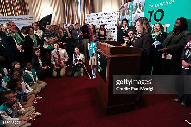 Rep. Loretta Sanchez shares remarks at Girl Scouts At 100: The Launch of ToGetHerThere at Capitol Hill Cannon House Office Bldg, Caucus Room on...