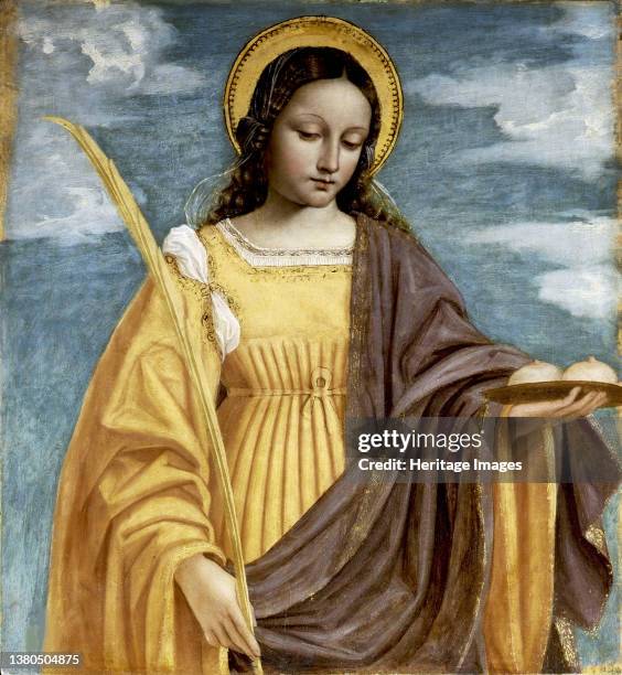 Saint Agatha , 1515-1520. Found in the Collection of the Accademia Carrara, Bergamo. Artist Bergognone, Ambrogio . (Photo by Fine Art Images/Heritage...